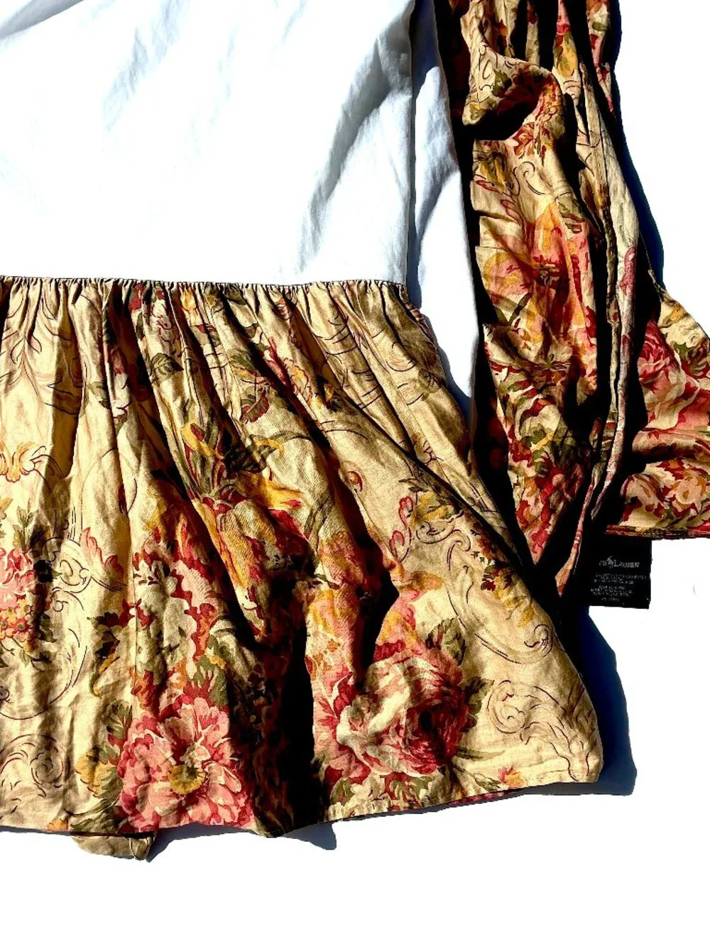 Rare VTG Ralph Lauren Guinevere Twin Bed Skirt Dust Ruffle, ‘90s